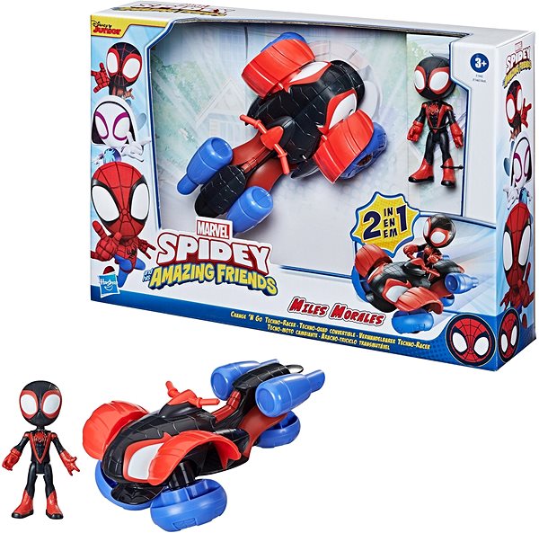 Figurka Spidey a jeho úžasní přátelé - figurka s vozidlem Miles Morales: Spider-Man Obsah balení