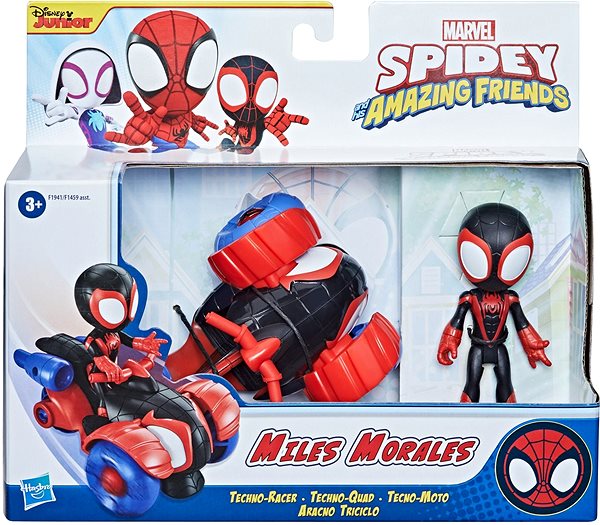 Figura Spidey és csodálatos barátai - Miles Morales Spider-Man jármű és figura Csomagolás/doboz