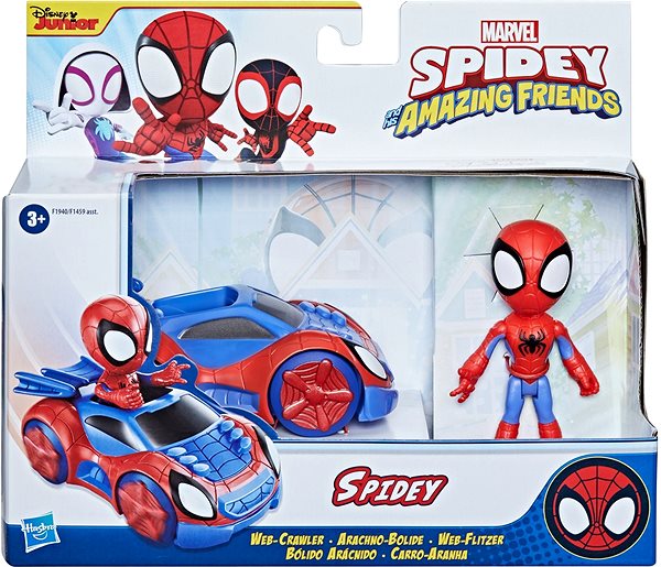 Figura Spidey és csodálatos barátai - Spidey jármű és figura Csomagolás/doboz