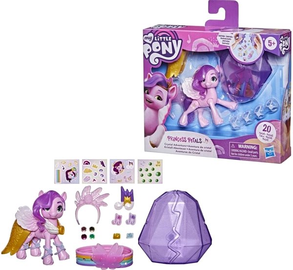 Figur My Little Pony Crystal Adventure mit Prinzessin Petals Ponys Packungsinhalt