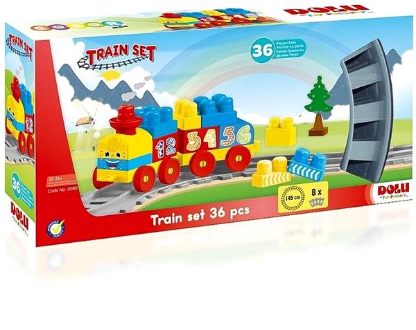 Bausatz Dolu Eisenbahnset für Kinder, 36 Teile Verpackung/Box
