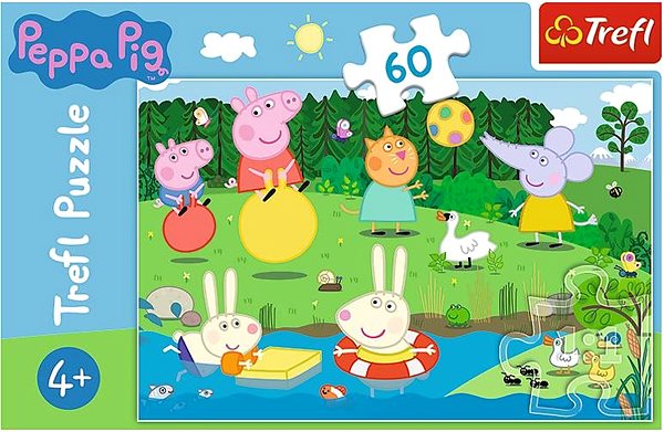 Puzzle Trefl Puzzle Prasiatko Peppa/Peppa Pig, Prázdninová zábava 60 dielikov ...