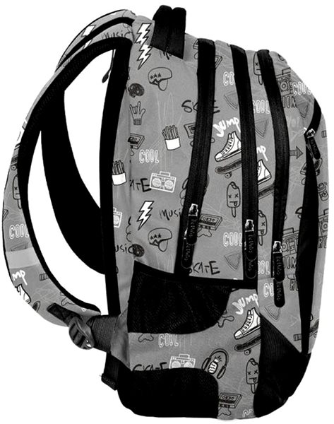 Školní batoh PASO Šedý Icon Boční pohled