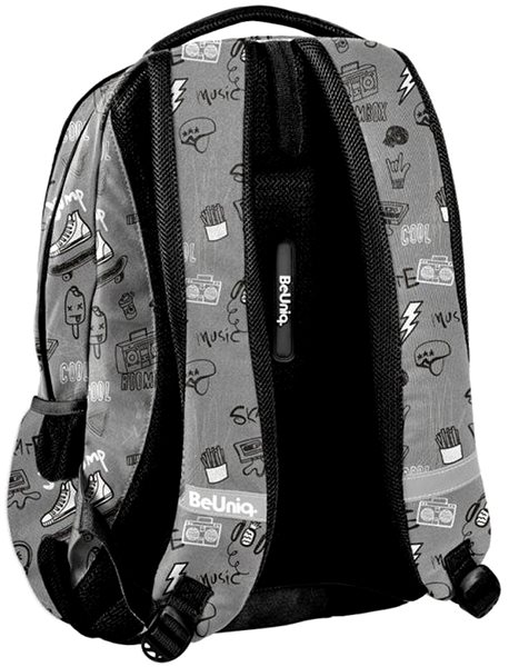 Školní batoh PASO Šedý Icon Zadní strana