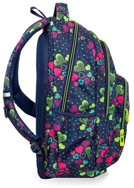 Školní batoh Školní batoh Basic plus Lime hearts Boční pohled