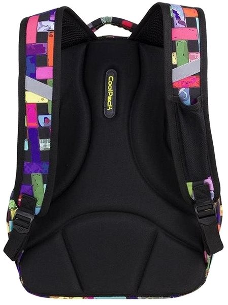 School Backpack COOLPACK Black Strike Ribbon grid Back side