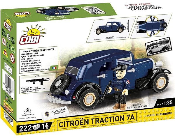 Building Set Cobi 2263 1934 Citroën Traction 7A Packaging/box