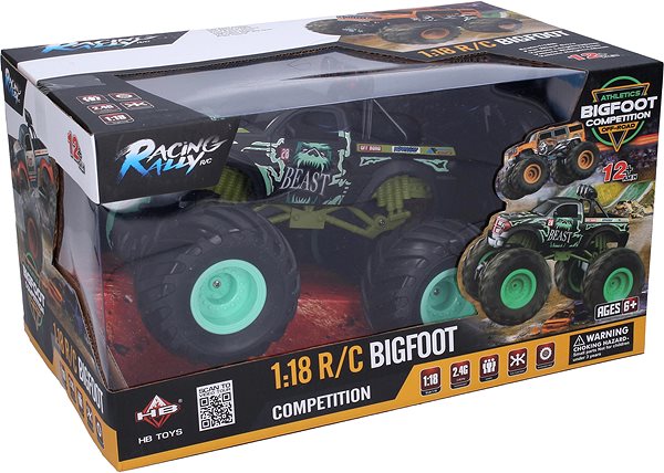 RC auto Auto Bigfoot Competition RC na diaľkové ovládanie 22 cm zelené Obal/škatuľka