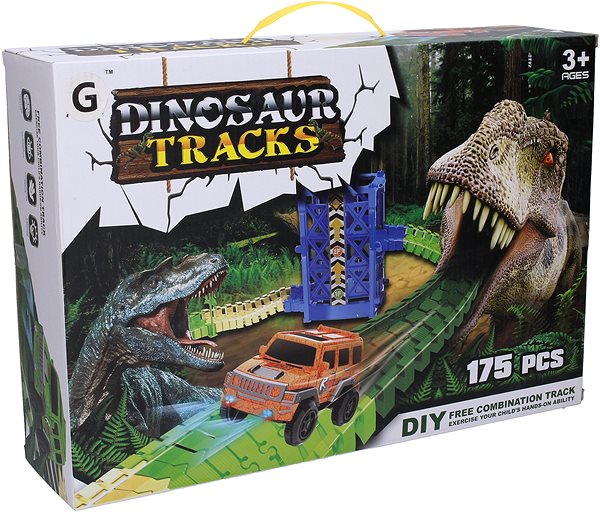 Slot Car Track Autodrama Dino Park with Lift 1 Car Packaging/box