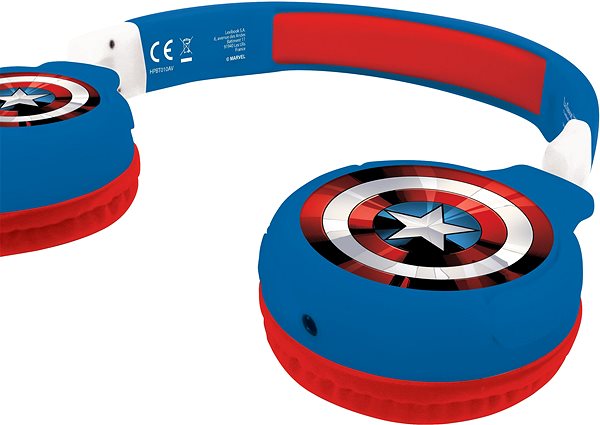 Kabellose Kopfhörer Lexibook Avengers 2in1 Bluetooth® Kopfhörer mit sicherer Lautstärke für Kinder Seitlicher Anblick