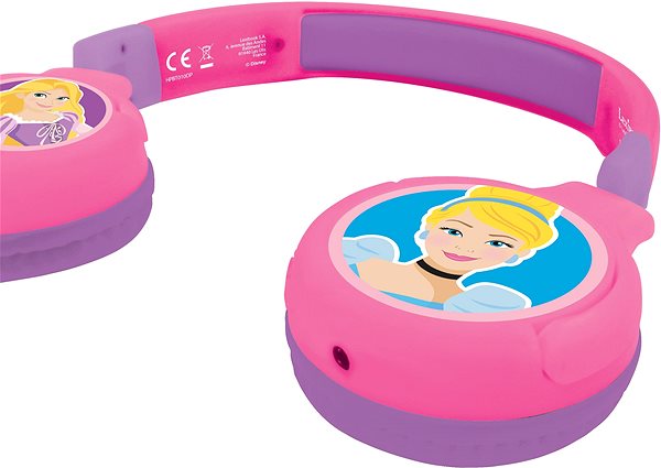 Vezeték nélküli fül-/fejhallgató Lexibook Hercegnők Fejhallgató 2 az 1-ben Bluetooth® biztonságos hangerővel gyermekek számára Oldalnézet