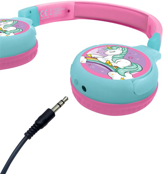 Kabellose Kopfhörer Lexibook Unicorn 2in1 Bluetooth® Kopfhörer mit sicherer Lautstärke für Kinder Anschlussmöglichkeiten (Ports)