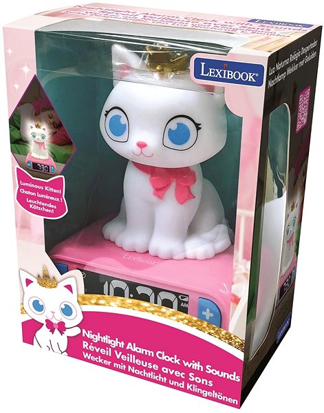 Alarm Clock Lexibook Alarm Clock with Night Light with 3D Cat Design and Sound Effects Packaging/box
