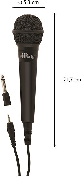 Dětský mikrofon Lexibook iParty® Mikrofon s vysokou citlivostí o délce 2,5 m Technický nákres
