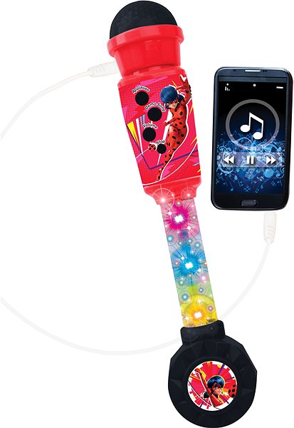 Microphone Lexibook Miraculous Fashion Light-up Microphone with Speaker (Aux-In), Melodies and Sound Effects Lateral view