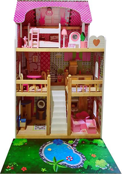 Domček pre bábiky Domček pre bábiky drevený 60 × 30 × 90 cm ...