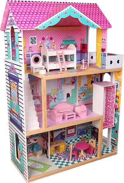 Domček pre bábiky Drevený domček pre bábiky 82 × 33 × 118 cm ...