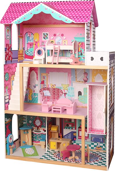 Domček pre bábiky Drevený domček pre bábiky 82 × 33 × 118 cm ...