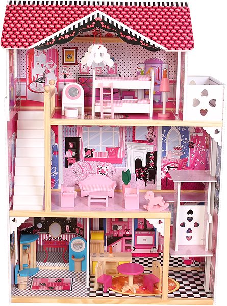 Domček pre bábiky Domček pre bábiky drevený 82 × 33 × 118 cm ...