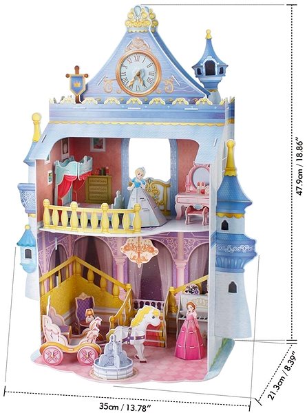 3D puzzle Cubicfun 3D puzzle Pohádkový zámek 81 dílků Technický nákres
