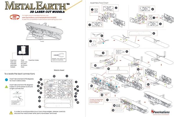 3D Puzzle Metal Earth 3D Puzzle The Wright Brothers Airplane ...