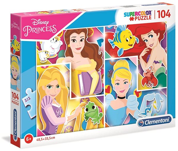 Puzzle Clementoni Puzzle Disney, princezné: S kamarátmi 104 dielikov ...