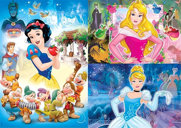 Puzzle Clementoni Puzzle Disney, princezné 3x48 dielikov ...
