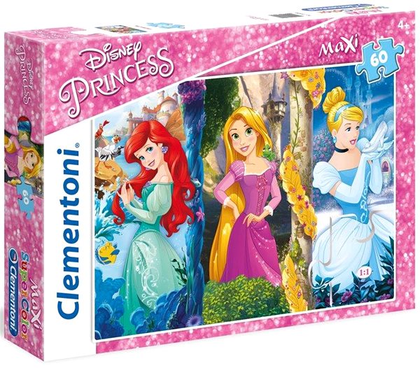 Puzzle Clementoni Puzzle Disney princezné: Ariel, Rapunzel a Popoluška MAXI 60 dielikov ...