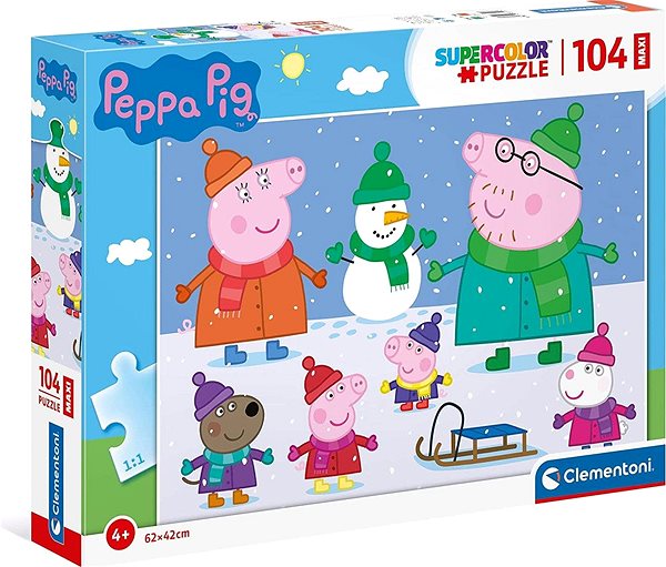 Puzzle Clementoni Puzzle Prasiatko Peppa: Zima MAXI 104 dielikov ...