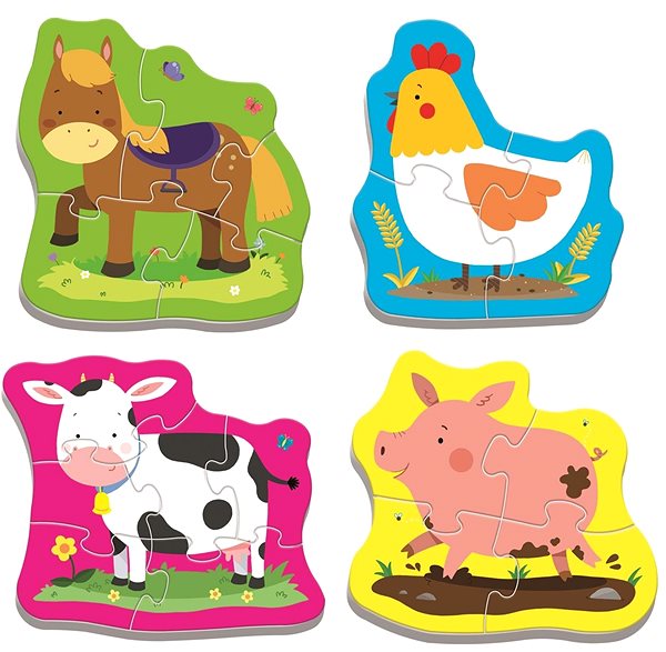 Puzzle Trefl Baby puzzle Zvířata na farmě 4v1 (3,4,5,6 dílků) ...