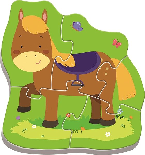 Puzzle Trefl Baby puzzle Zvířata na farmě 4v1 (3,4,5,6 dílků) ...