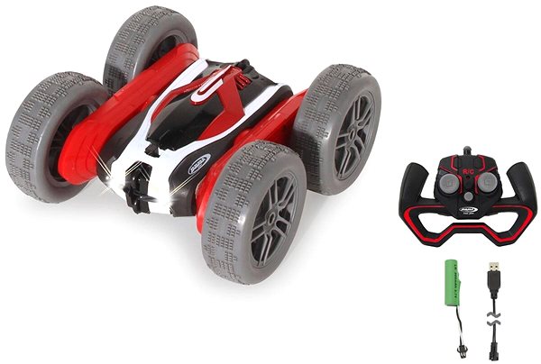 Távirányítós autó Jamara SpinX Stuntcar piros-fekete 2,4GHz Csomag tartalma