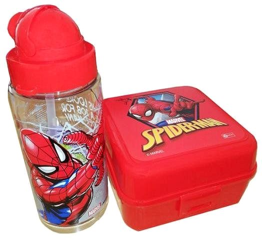 Desiatový box Disney Desiatová súprava Spider-Man, fľaša a krabička na obed (mix motívov) Bočný pohľad