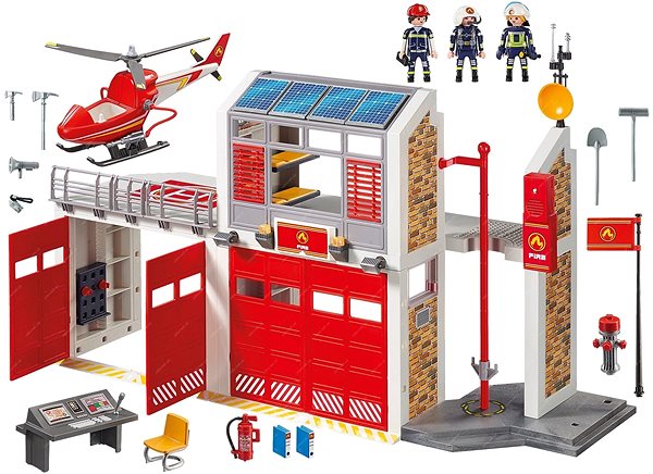 Building Set Playmobil 9462 Great Fire Station Package content