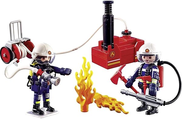Figuren Playmobil Feuerwehrmänner mit Wasserpumpe Screen