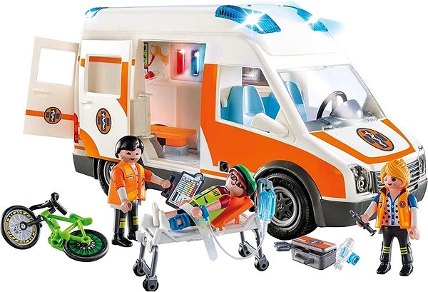 Bausatz Playmobil 70049 Rettungswagen mit Licht und Sound Seitlicher Anblick
