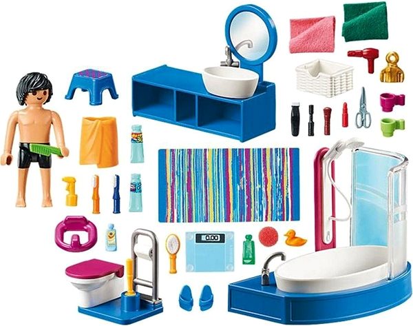 Építőjáték Playmobil 70211 Fürdőszoba fürdőkáddal Csomag tartalma