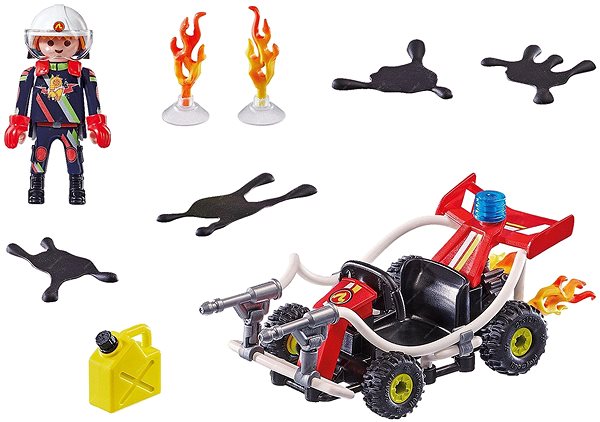 Bausatz Playmobil 70554 Stuntshow - Feuerwehrkart Packungsinhalt