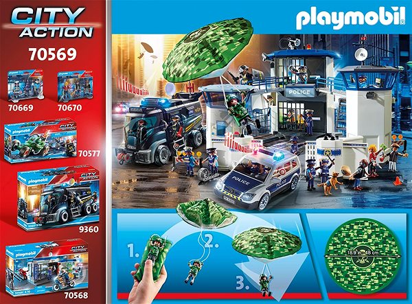 Building Set Playmobil 70569 Police Helicopter: Chase the Parachute Packaging/box