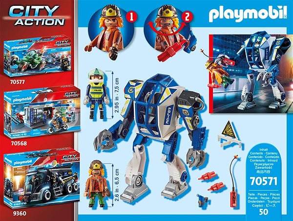 Építőjáték Playmobil 70571 Rendőr-robot: Különleges bevetés Csomagolás/doboz