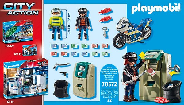 Stavebnice Playmobil Policejní motorka: Pronásledování lupiče Vlastnosti/technologie