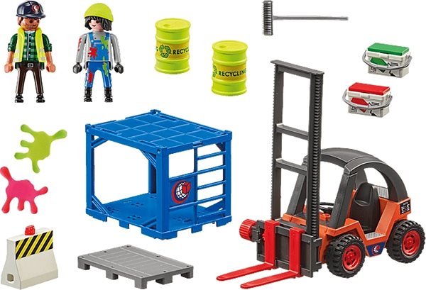 Building Set Playmobil 70772 Forklift with Load Package content