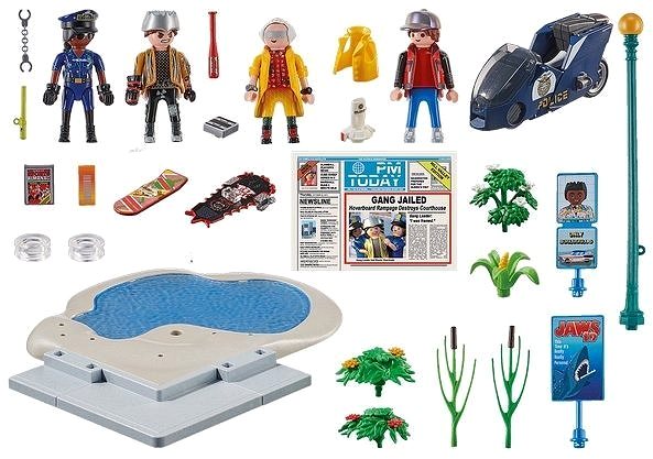 Building Set Playmobil 70634 Back to the Future II Hoverboard Pursuit Package content