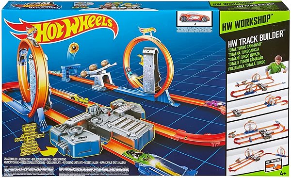 Autópálya játék Hot Wheels Track Builder Totális turbó menet Csomagolás/doboz