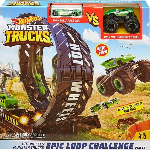 Slot Car Track Hot Wheels Monster Trucks Challenge Epic Loops (Sioc) Packaging/box