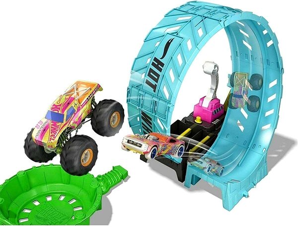 Autodráha Hot Wheels Monster Trucks Svítící Ve Tmě Výzva Epické Smyčky Herní Set Vlastnosti/technologie