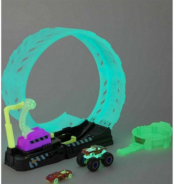 Autodráha Hot Wheels Monster Trucks Svítící Ve Tmě Výzva Epické Smyčky Herní Set Vlastnosti/technologie 2