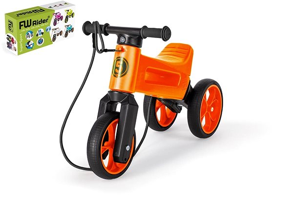 Laufrad Teddies Scooter FUNNY WHEELS Rider SuperSport orange 2in1 + Tragegurt Seitlicher Anblick