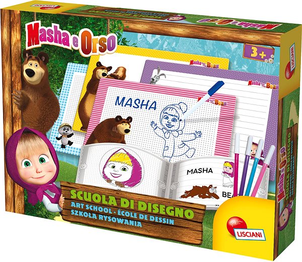 Magnetická tabuľa na kreslenie Lisciani Kresliace tabuľky Máša a medveď ...