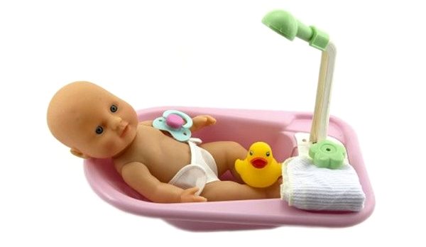 Játékbaba Teddies baba fürdető kád és tartozékok ...